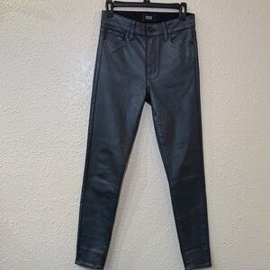 PAIGE Hoxton gray Coated Skinny Jeans for Women - Sleek PU Finish